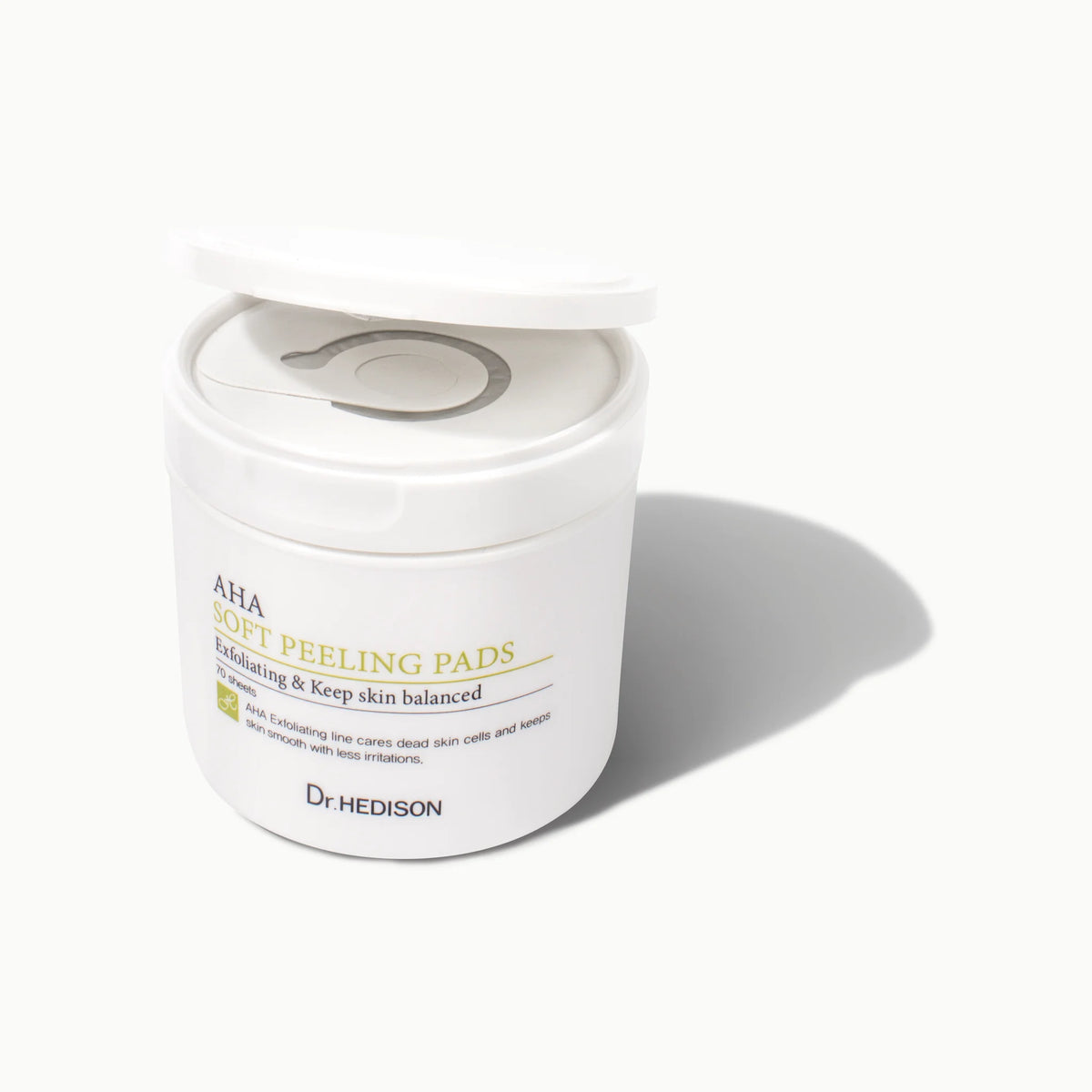 Dr. Hedison AHA Soft Peeling Pads - Çift Yüzeyli Yumuşak Arındırma Pedi - 70 Adet - Korelume