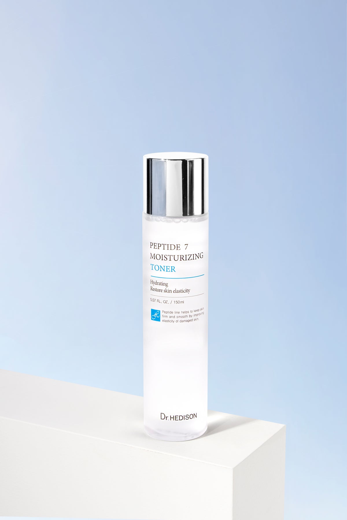 Dr. Hedison Peptide 7 nemlendirici tonik 150 ml, farklı açıdan dikey ürün konsept çekimi